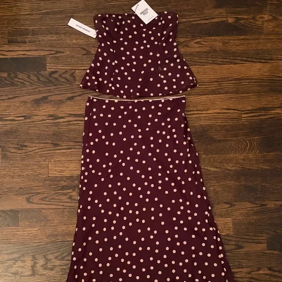 Princess Polly Strapless Brown Polka Dot Dress - Picture 4 of 5